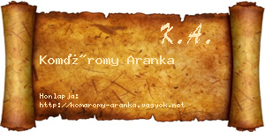 Komáromy Aranka névjegykártya