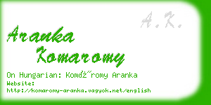 aranka komaromy business card